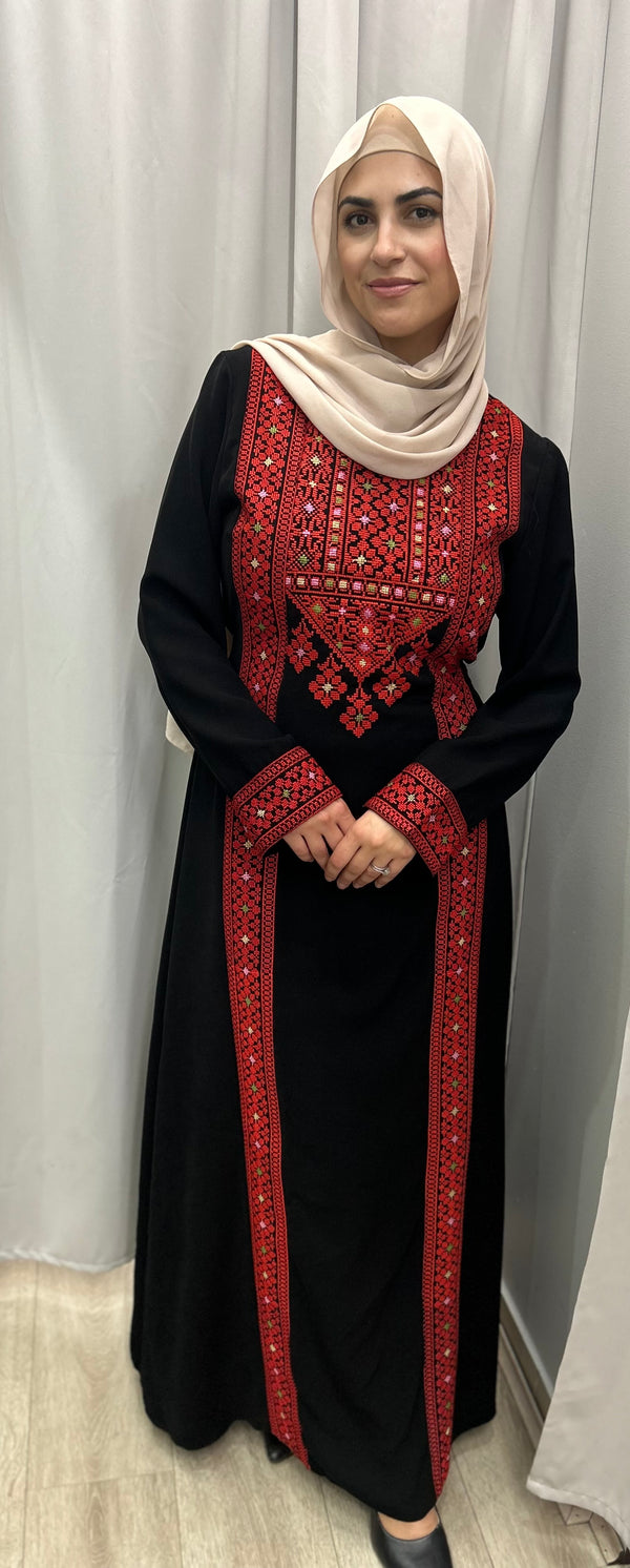 Palestinian Traditional Abaya Red