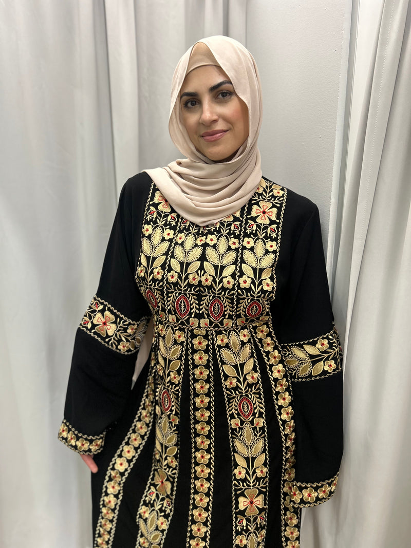 Palestinian Abaya with Belle Sleeve Nude