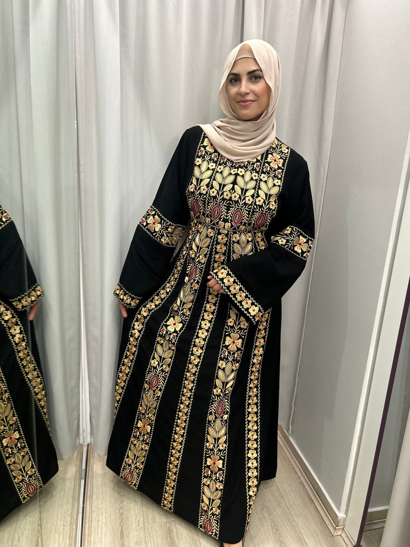 Palestinian Abaya with Belle Sleeve Nude